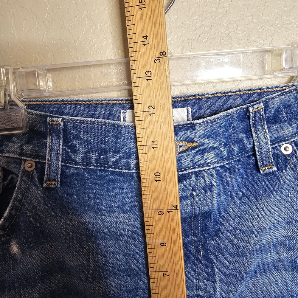 Madewell Low-Slung Baggy Jeans Size 31 Medium Wash Button Fly Distressed - Picture 10 of 15